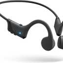 Bone Conduction Headphones, 2025 Upgrade Open-Ear Wireless Bluetooth Workout Headphones with Microphones, 8Hr Playtime, Waterproof Earphones for Sports, Running, Gym, Hiking, Cycling (Black)