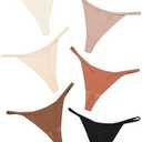 DEANGELMON Seamless G-string Thongs for Women - No Show Thong Underwear Low Rise Stretch Panties Workout Pack S