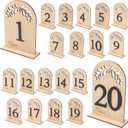 Becho 1-20 Wedding Table Numbers Wooden Table Numbers Tabletop Signs for Wedding,Home Decoration,Party and more