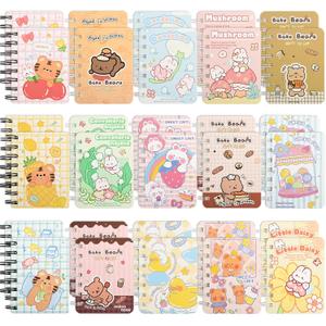 30 Packs Mini Notebooks Portable Pocket Notebook for Gifts and Office Back to School Classroom rewards College Ruled Pages (Cartoon)