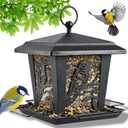 Birdream Bird Feeders for Outdoors Hanging, Metal Wild Bird Feeder with Transparent Baffle, Heavy Duty Squirrel-Proof BirdFeeder for Outside Garden, Cardinal, Finch, Sparrow, Blue Jay