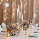 2Pcs 45.7''Tall 5 Arm Acrylic Candelabra Centerpieces for Tables, Clear Candle Holder for Wedding, Floor Candelabro Holders for Ceremony Birthday Party Home Decoration Fit 0.8 LED Candles（No Candle）