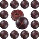 12 Pcs Brown 18 mm Genuine Leather Cover Buttons Football Buttons with Shank Sew for Clothes Dress Coats Jackets Sweaters Blazers Jeans Handicrafts Fall Sewing Accessories