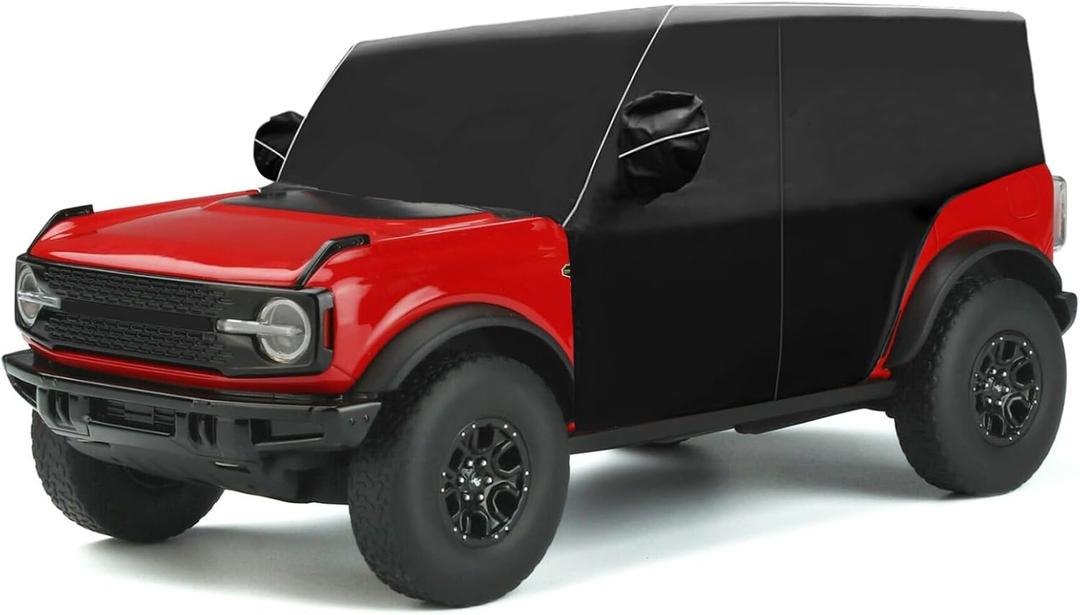 Cab Cover Windproof Sunshade Cover Compatible with 2021-2024 Ford Bronco 4 Door, 6-Layer Protection Frost Wiper & Mirror Covers Protect from Sunshine, UV, Snow, Rain(Not fit Bronco Sport)