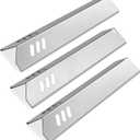 3-Pack 14 3/16 Inch Stainless Steel Heat Plate Replacement for Uniflame GBC1030W, GBC1030WRS, GBC1030WRS-C, GBC1134W, GBC1134WRS Gas Grill Models, BBQ Burner Cover Flame Tamer, Heat Shield