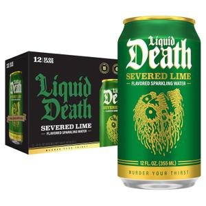 Liquid Death, Severed Lime, Soda-Flavored Sparkling Water, 12-Pack (12oz Cans), Low Sugar, Huge Flavor & No Artificial Sweeteners