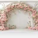 Kate 1010ft (33m) White Plaster Line Wall Backdrop Photography Arched Flower Door Indoor Birthday Girl Party Party Wedding Maternal Portrait Background Photography Studio Props Photos Videos