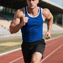 Men's Workout Tank Top Casual Soft Sleeveless Gym Muscle Shirts Bodybuilding Tee (XXXL)