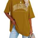 Womens Oversized Los Angeles California Graphic T Shirts Half Sleeve Summer Loose Casual Tees Tunic Tops (L)