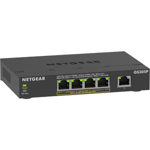 NETGEAR 5-Port PoE Gigabit Ethernet Unmanaged Essentials Switch (GS305P) - with 4 x PoE+ @ 63W, Desktop or Wall Mount