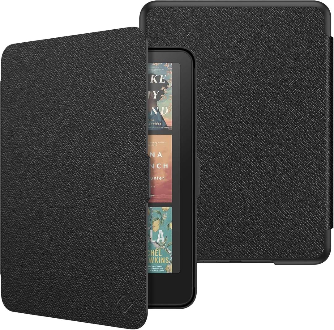 Fintie Case for 7" All-New Kindle Paperwhite (12th Generation, 2024) and Kindle Colorsoft Signature Edition - Slim Lightweight Shell PU Leather Protective Cover with Auto Sleep/Wake, Black