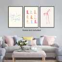 xbsifyiooa Long Live Cowgirls Canvas Wall Art, Pink Bow Coquette Poster, Set of 3 Coastal Cowgirls Wall Art, Cowgirl Boots Painting, 12x16in Unframed