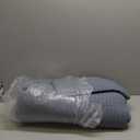 WDCOZY 100% Cotton Twin Size Quilt Set - Blue Striped Pick Stitch Soft Lightweight Bedspread, Textured Like Linen, Farmhouse Country Rustic Coverlet, Shabby Chic Gauze Bedding, 2 Pieces (Twin (68"x86"))