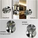 Satin Nickel Door Knob with Lock and Key Round Ball Lock Interior/Exterior Door Knob for Bedroom Or Bathroom (1 Pack)