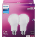 Philips LED 60W A19 8-Pack Ultra Definition Daylight (5000K) 800 Lumen (8W = 60W) Dimmable Frosted Flicker-Free Light Bulbs 1 pack