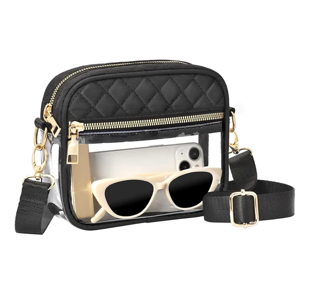 Clear Crossbody Bag Stadium Approved, Clear Bag for Stadium Events, Small Clear Purses for Women Stadium Crossbody