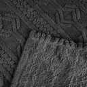SUPERIOR Fleece Boho Jacquard Blanket, Decorative Blankets for Bedroom, Sofa, Fuzzy, Plush, Fluffy, Soft, Cute Room Decor, Beautiful Cover, Comfort Essentials, Arctic Collection, Throw, Charcoal, Size: Throw 60"L x 50"W
