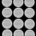 3" Round Plastic Louver Soffit Air Vent Reptile Screen Grille Cover (12, White)