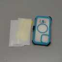 Defender for Clear iPhone 16 Case with Belt Clip Holster + 2 Screen Protectors, Compatible with MagSafe, Anti-Yellowing, Full-Body Phone Cover for iPhone 16 Case (Clear & Navy Blue)