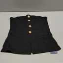 OYOANGLE Summer Going Out Tops for Women 2025 Button Front Sleeveless Strapless Tube Top (Large, Black Solid)