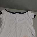 LilyCoco Off The Shoulder Tops for Women Striped Short Sleeve Sexy Going Out Top White Large