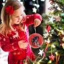 2 x Christmas Ornaments Decorations - 3.6 in Acrylic Two Sided Printing - Ornament Exchange Gifts Funny (Vintage Krampus Classic Red Theme)