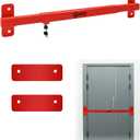 Adjustable Door Security Lock Bar, Commercial Shed Outswing Door Security Bar Fit for 32" to 42" Exterior Opening Door, Anti-Theft Barricade Lock for Jobsite Office, Warehouse, Trailer Door