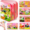 GOLIYEAN Montessori Busy Book for Toddlers 1-3, Busy Board Montessori Toys for 1 Year Old Girl Birthday Gifts, Educational Learning Sensory Activity Books, Quiet Book Travel Toys for Airplane Car