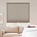 DEZ FURNISHINGS EZ Stick No Drill No Tools Cordless 1" Light Filtering Cellular Shade, 23.5" W x 42" H, Linen