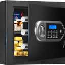 1.3 Cuft Small Home Safes Water and Fireproof, Anti-theft Safes for Home Use Fire and Water Proof with Combination Lock, Smart Alert System and Removable Shelf, Digital Document Safe for Jewelry Money