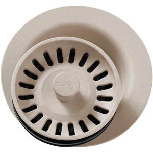 Elkay LKQD35PT Polymer Disposer Flange with Removable Basket Strainer and Rubber Stopper, Putty