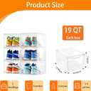 Storage Bins with Lids 6 Pack Clear Stackable Plastic Closet Organizers Containers w/Magnetic Door Box for Wardrobe Bedroom Office Dorm