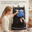 Hanging Laundry Hamper Bag, Extra Large Storage Space (30"x21"x4"), with 6 Hooks, Suitable for Dirty Clothes Storage, Wall Mounted and Door Mounted Laundry Basket