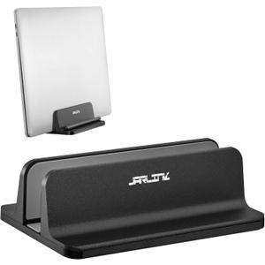 JARLINK Vertical Laptop Stand, Aluminum Laptop Holder Desktop Stand with Adjustable Dock Size (up to 17.3 inches) Compatible with All MacBook/Surface/Dell/Gaming Laptops (Black)