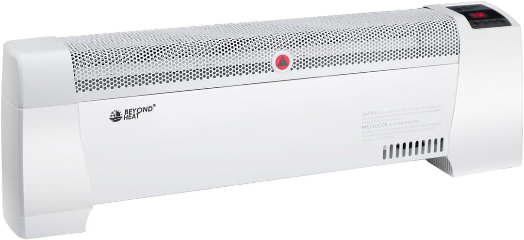 Electric Baseboard Heater, 1500W Convection Heater with Adjustable thermostat and Overheat Protection, Slient Operation Heater for indoor use, White Digital