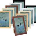 Kifmurase 4x6 Inch Picture Frame Set of 10, Rustic Farmhouse Photo Frame with Tempered Glass, Distressed Vintage Picture Frame 3.5x5 with Mat and 4x6 without Mat for Wall Mount or Tabletop Display