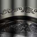 2PCS Coffee Table Tray 11.8in Round Decorative Tray Vintage Metal Dessert Plates for Snacks Fruit Silver