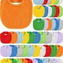 JaGely 30 Pack Baby Muslin Bandana Bibs Multicolor Solid Unisex Waterproof Feeder Adjustable Newborn Teething and Drooling