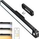 Ferswe 3W Motion Sensor Rechargeable Light Bar with Remote, Eye-Friendly Closet Lights with Battery Display, 2000mAh Makeup Lighting, Magnetic Light Bar for Cabinet, Closet, Bathroom and Desk