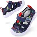 JOINFREE Toddler Boys Girls Water Shoes Breathable Qucik Dry Sport Beach Sandals Lightweight Barefoot Flexible (Size 27)