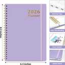 2 x 2026 Planner, Weekly and Monthly Calendar Planner, January 2026 - December 2026, Hardcover 2026 Calendar Book with Tabs For Women & Men, Inner Pocket, Spiral Bound, Perfect for Office Home School Supplies - A5 (6.3" x 8.5"), Purple