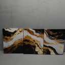 Palette Dreams 3 Piece Framed Black and White Abstract Wall Art, Black Gold Canvas Black Marble Picture Wall Decor, Modern Gold Foil Art Poster Print for Living Room Bedroom Office Bathroom 16x24 Inch