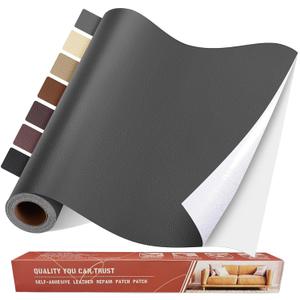 Self Adhesive Leather Repair Patch Kit, 31.5 in x 16 in Large Vinyl Leather Repair Tape for Furniture, Car Seat, Couch, Sofa, Chair Dark Grey (31.5x16 inch)