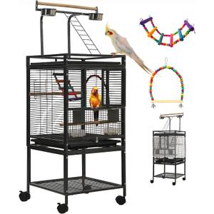51" Small Bird Cage with Stand,Parakeet Cage, Parrot cage with Parakeet Toys, Bird Cage Accessories for Lovebirds Cockatiel Conure Finch Canary Budgie
