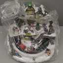 taman Christmas Village Houses - Musical Collectible Buildings with Moving Train Warm Light Ornaments for Christmas Holiday Decorations