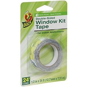 Duck Brand 281075 Double-Sided Indoor Replacement Tape for Window Kits, 0.5-Inch by 24-Feet, Single Roll
