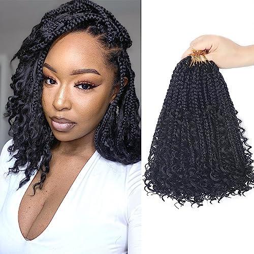 Goddess Box Braids Crochet Hair With Curly Ends 8 Inch Bohomian Box Braids Crochet Braids 8 Packs 3X Crochet Braids Synthetic Braiding Hair Extension for Black Women (8 Inch (Pack of 8), 1B)…