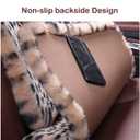 Fluffy Leopard Seat Covers for Cars Front Seat Covers Carseat Front Two Seat Protectors with 2 Neck Pillows for Truck SUV Auto-Beige Leopard Front-6 PCS