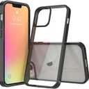for iPhone 13 Mini Pro Max Case Soft Silicone Clear Back Hard Cover Case for iPhone 13 Mini iphone13 pro max,Black,for Iphone13 Pro Max