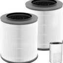 2 Pack 12030 & 11030 Replacement Filter, 1000 Sq. Ft. Capacity, Fit for Clorox Medium Room 11030 & 11031 Air Cleaner, Part #12030, 3-stage Filtration, H13 True HEPA, Activated Carbon Filter
